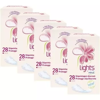 Lights Discreet мочевые прокладки для чувствительного мочевого пузыря, тонкие, маленькие, гигиенические прокладки, впитывающие небольшое количество мочи, 28 шт. Tena