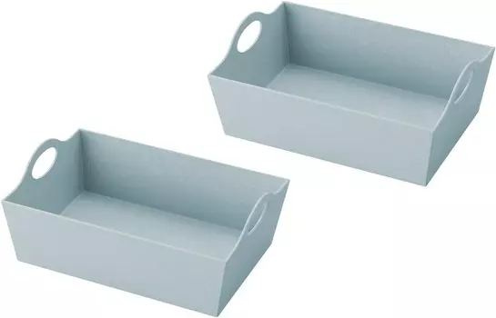 LIKE-IT EPE-32 Маленькая мини-корзина для хранения, большая, набор из 2 шт., смешанная бумага, синяя, прибл. Ширина 8,1 x Глубина 5,6 x Высота 3,3 дюйма (20,7 x 14,3 x 8,3 см), Blue