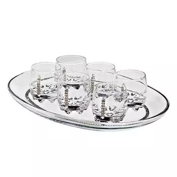 Ликерные стаканы с подносом City Diamonds 7 шт Cristalica GmbH