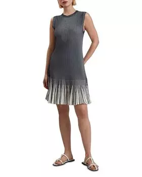 Лильо Платье-юбка с текстурными полосками и разрезом Ted Baker, синий