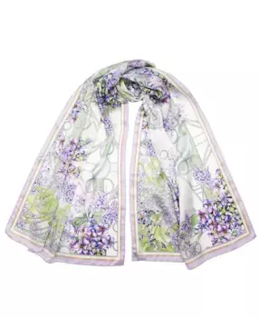 Лила - Длинный сатиновый шелковый шарф для женщин Elizabetta, фиолетовый