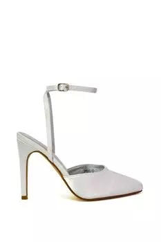 'Liliane' 2-частные атласные туфли с острым носком на шпильке XY London, белый