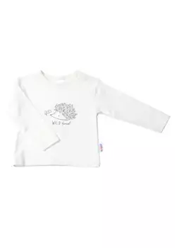 Лилипутовая рубашка с длинными рукавами "Ежик", с кнопками на плече Liliput, цвет Ecru