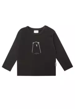 Лилипутовая рубашка с длинными рукавами "Мишка" и удобным круглым вырезом Liliput, черный