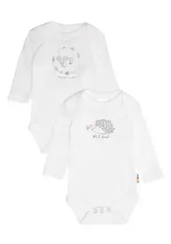 Лилипутовое боди "Дикий лес", в упаковке 2 шт., с кнопками в промежности Liliput, белый