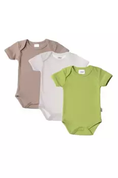 Лилипутовое боди "кофейный/вытянутый серый/зеленый" с широким вырезом Liliput, цвет Wei-Mehrfarbig