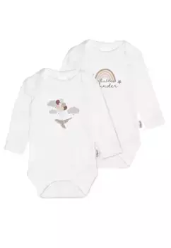 Лилипутовое боди "любимое чудо", с круглым вырезом, в двойной упаковке Liliput, белый