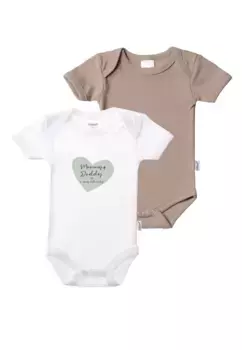 Лилипутовое боди "Мама+Папа", с кнопками в промежности Liliput, белый