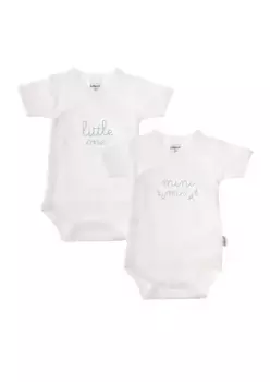 Лилипутовое боди "mini me" с практичной планкой на кнопках Liliput, зеленый