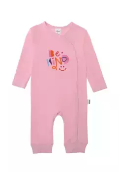 Лилипутовый комбинезон "Будь добрым" с практичной планкой на кнопках Liliput, розовый