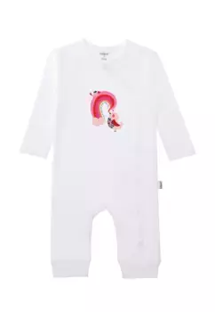 Лилипутовый комбинезон "Птица" с практичной планкой на кнопках Liliput, белый