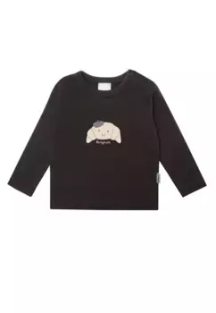 Лилипутская рубашка с длинными рукавами "Круассан Бонжур" с милым принтом Liliput, черный