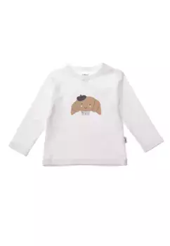 Лилипутская рубашка с длинными рукавами "Круассан", с практичными кнопками на плече Liliput, белый