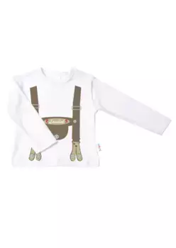 Лилипутская рубашка с длинными рукавами "Lausbub", с кнопками на плече Liliput, белый