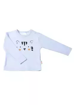 Лилипутская рубашка с длинными рукавами "Тигр" и кнопками на плече Liliput, голубой