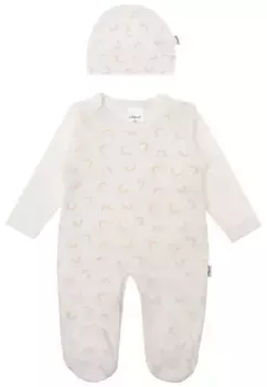 Лилипутский комбинезон "Радуга" состоит из комбинезона, шапочки и рубашки с длинными рукавами Liliput, белый