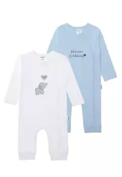 Лилипутский комбинезон "Слон" (2 шт.), с практичной планкой на кнопках Liliput, голубой