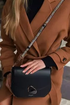 Лилия на длинной корзине на ремне Luella Grey, черный