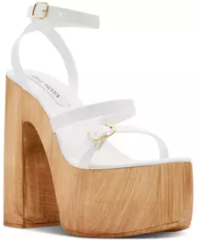 Лилия Высокие Деревянные Платформы Пляжные Сандалии Steve Madden, белый