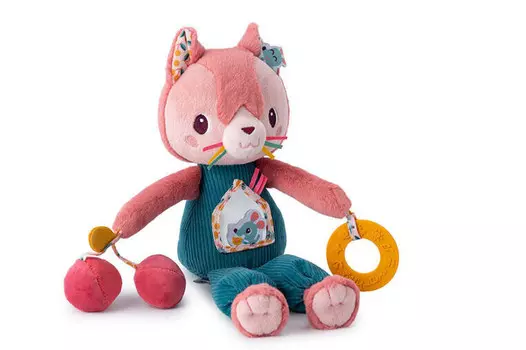 Lilliputiens Активирующая, многофункциональная мягкая игрушка Кошка Жанна 9 месяцев+