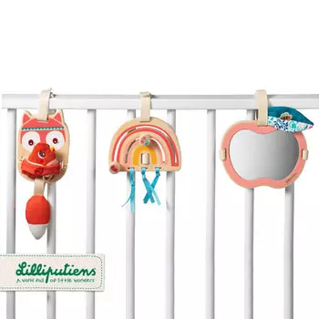 LILLIPUTIENS, Набор деревянных подвесок активации, Лисичка Алиса, 9 м+