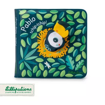 LILLIPUTIENS Волшебная книжка для ванной с игрушкой-губкой Тукан Пабло 0 м+