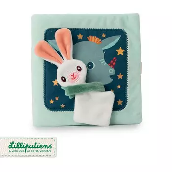 ЛИЛЛИПУТИЕНЫ Мягкая развивающая книжка с мини-утешителем "Джо и его мягкая игрушка" 12 м+ Lilliputiens