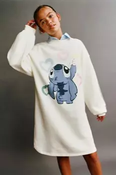 Лило и стич disney мягкое платье ZARA, экрю