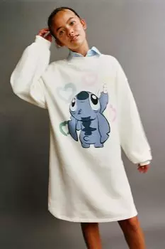 Лило и стич disney мягкое платье ZARA, экрю