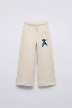 Лило и стич disney широкие брюки ZARA, экрю