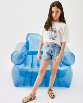 Lilo & Stitch укороченная рубашка для девочек с принтом тай-дай Kids El Corte Ingls, белый