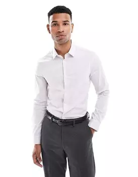 Лиловая полосатая рубашка узкого кроя ASOS DESIGN