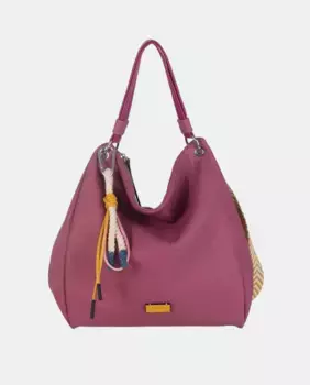 Лиловая сумка через плечо в стиле хобо изготовлена из очень мягкого материала, так как основа выполнена из текстиля Volum, фиолетовый