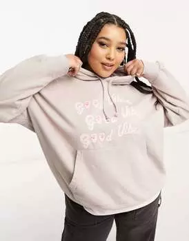 Лиловая толстовка Heartbreak Good Vibes