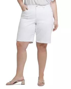 Лиловые джинсовые шорты Lily NYDJ Plus, белый