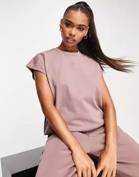 Лиловый топ в массивную полоску adidas Originals Contempo