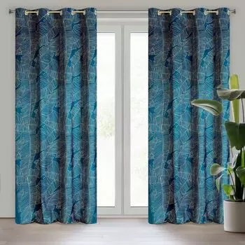 Лимитированная коллекция MUSA2A ZAS 140x250 см штора на люверсах темно-синий SZA Eurofirany