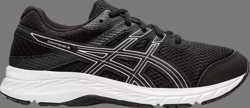 Лимитированные кроссовки gel contend 6 gs 'black white' Asics, черный