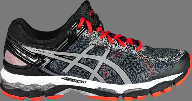 Лимитированные кроссовки gel kayano 22 lite show 'carbon cherry tomato' Asics, серый
