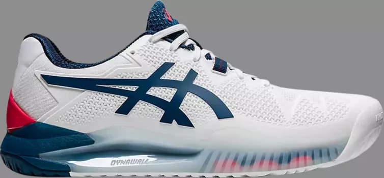 Лимитированные кроссовки gel resolution 8 'white mako blue' Asics, белый