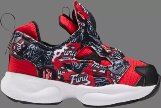 Лимитированные кроссовки instapump fury toddler 'graffiti - primal red' Reebok, красный