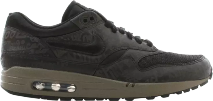 Лимитированные кроссовки Nike Air Max 1 'Powerwall - Black Olive', черный