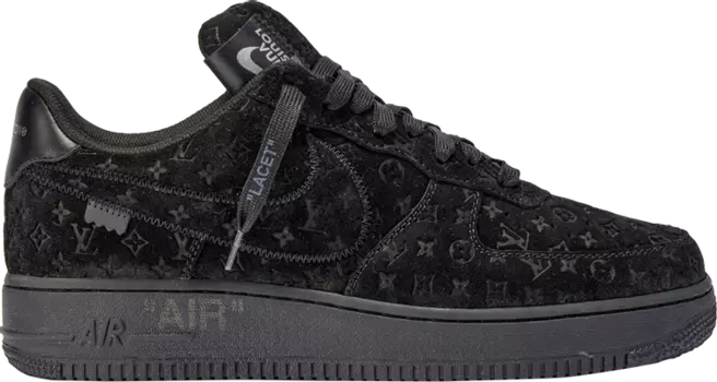 Лимитированные кроссовки Nike Louis Vuitton x Air Force 1 Low 'Triple Black', черный