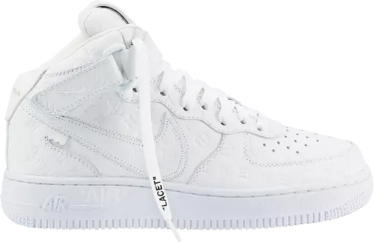 Лимитированные кроссовки Nike Louis Vuitton x Air Force 1 Mid 'Triple White', белый
