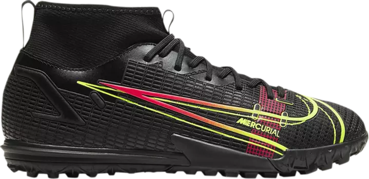 Лимитированные кроссовки Nike Mercurial Superfly 8 Academy TF GS 'Black Cyber', черный