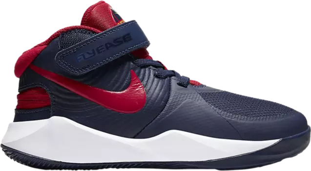 Лимитированные кроссовки Nike Team Hustle D9 FlyEase PS 'Midnight Navy University Red', синий