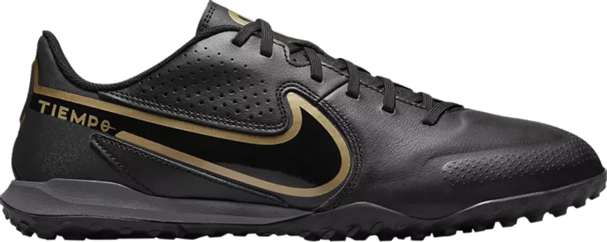 Лимитированные кроссовки Nike Tiempo Legend 9 Academy TF 'Black Metallic Gold', черный