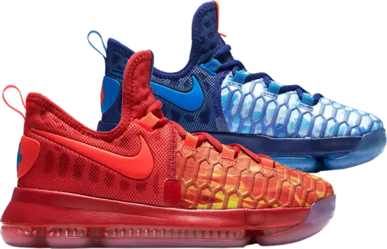 Лимитированные кроссовки Nike Zoom KD 9 GS 'Fire and Ice', многоцветный