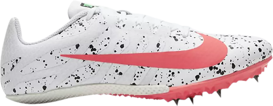 Лимитированные кроссовки Nike Zoom Rival S 9 'Paint Splatter - White Crimson Jade', белый