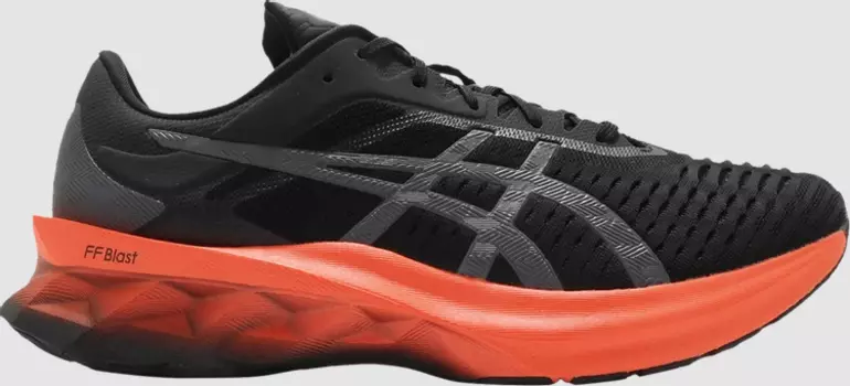 Лимитированные кроссовки novablast 'black marigold orange' Asics, черный